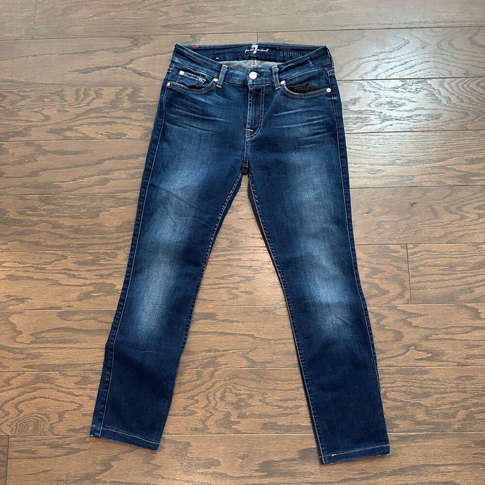 7 For All Mankind Dark Blue Ankle Jeans